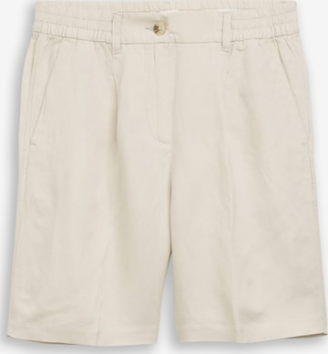 TOM TAILORLoosefit Hlače s naborima - bež boja: prednji dio