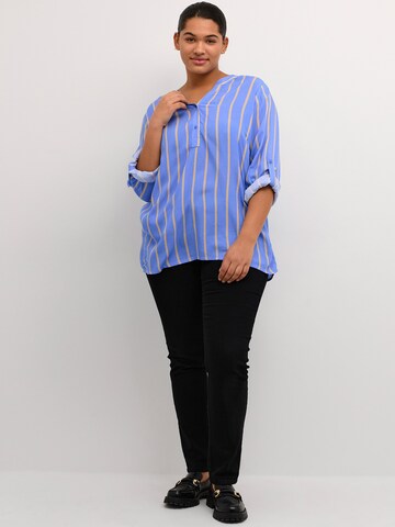 KAFFE CURVE Blouse 'SIDA' in Blauw