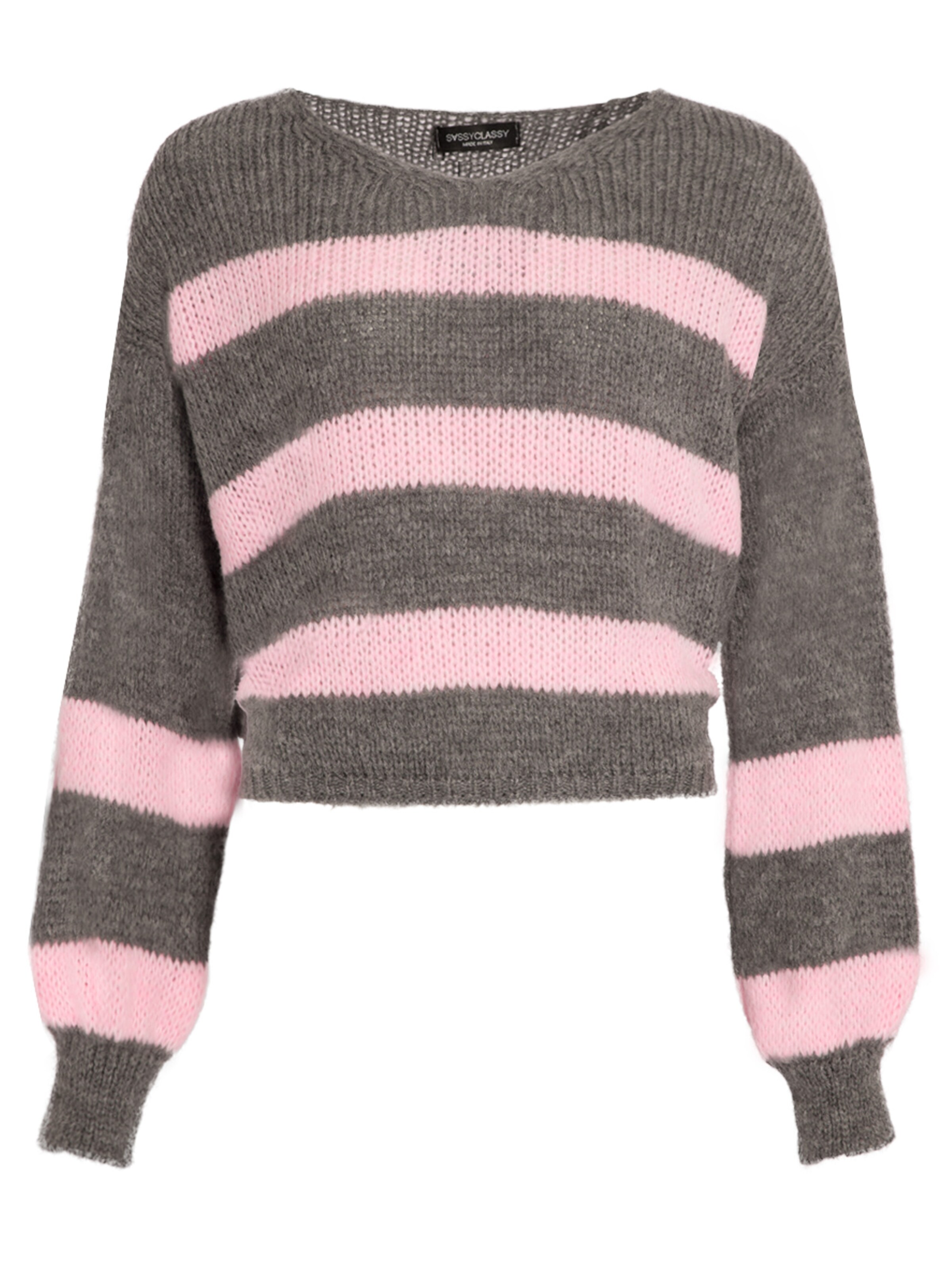 SASSYCLASSY Oversizepullover in Grau: Vorderseite