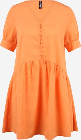 Pieces Petite Košilové šaty 'Geneva' – oranžová: přední strana