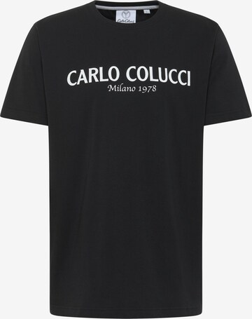 Carlo Colucci Shirt ' di Comun ' in Zwart: voorkant