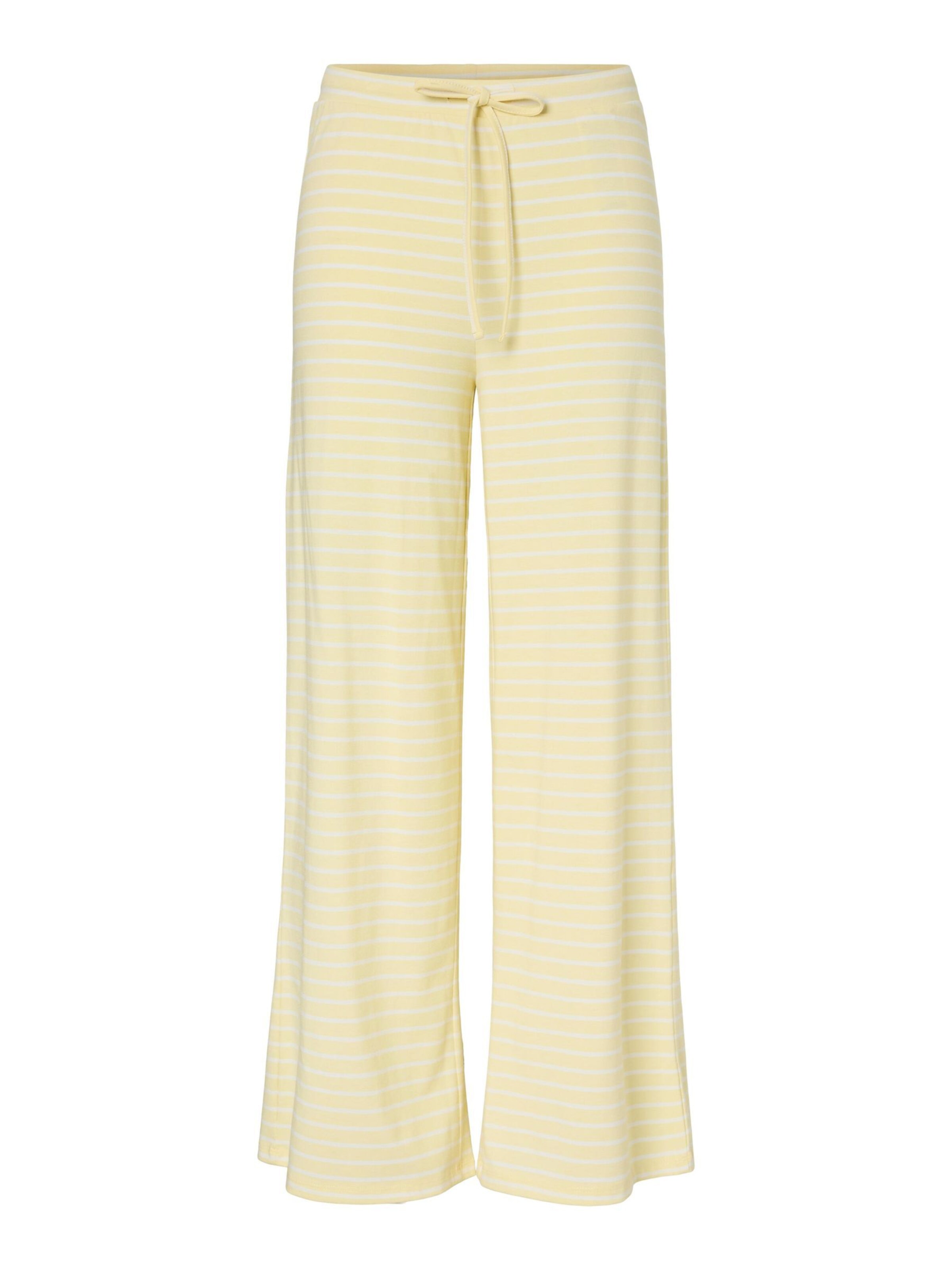 Wide leg Pantaloni 'PCMonique' di PIECES in giallo: frontale