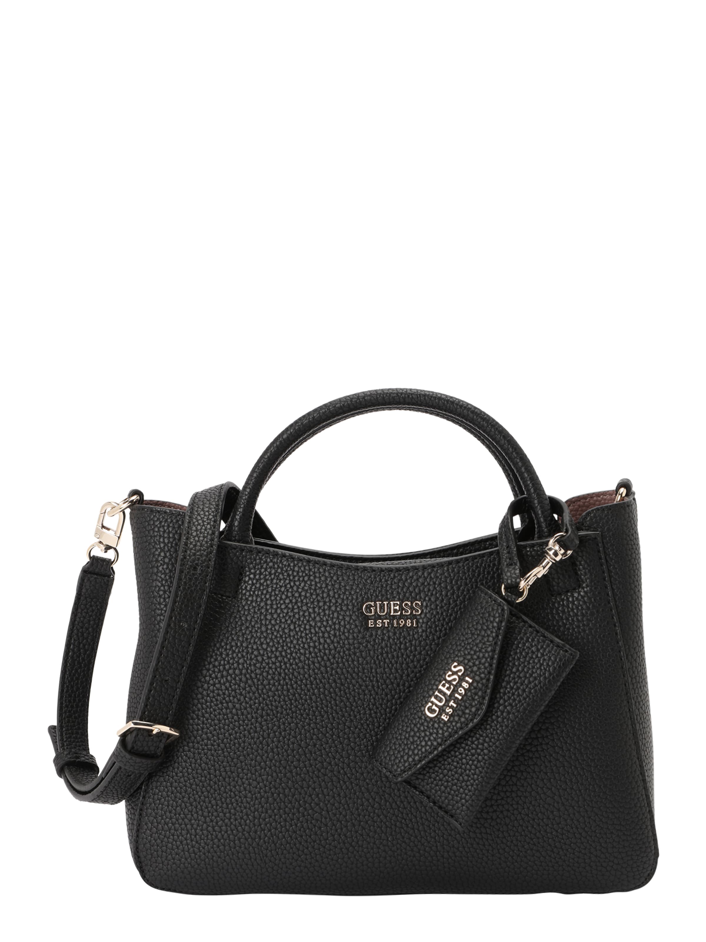 GUESS Handbag &#x27;BRENTON SML GIRLFRIEND SATCHEL&#x27; in Black: front