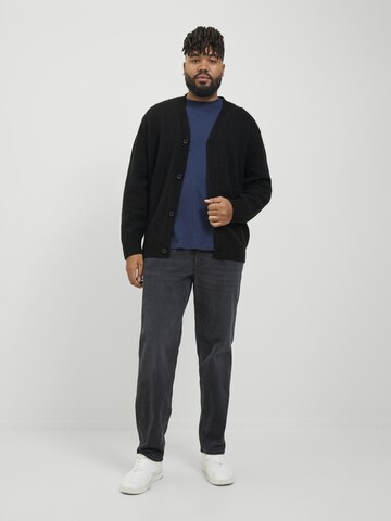 Jack & Jones Plus Kardigán 'Ollie' - Čierna