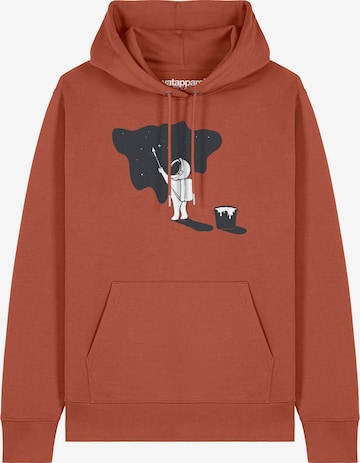 Felpa ' Painting space ' di Watapparel in marrone: frontale