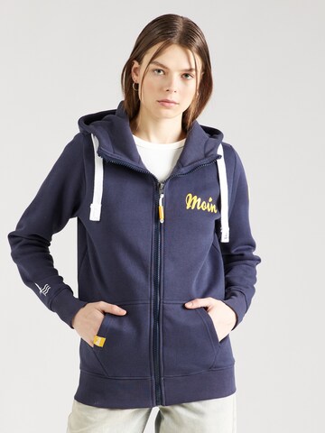 Eight2Nine Zip-Up Hoodie in Blue: front