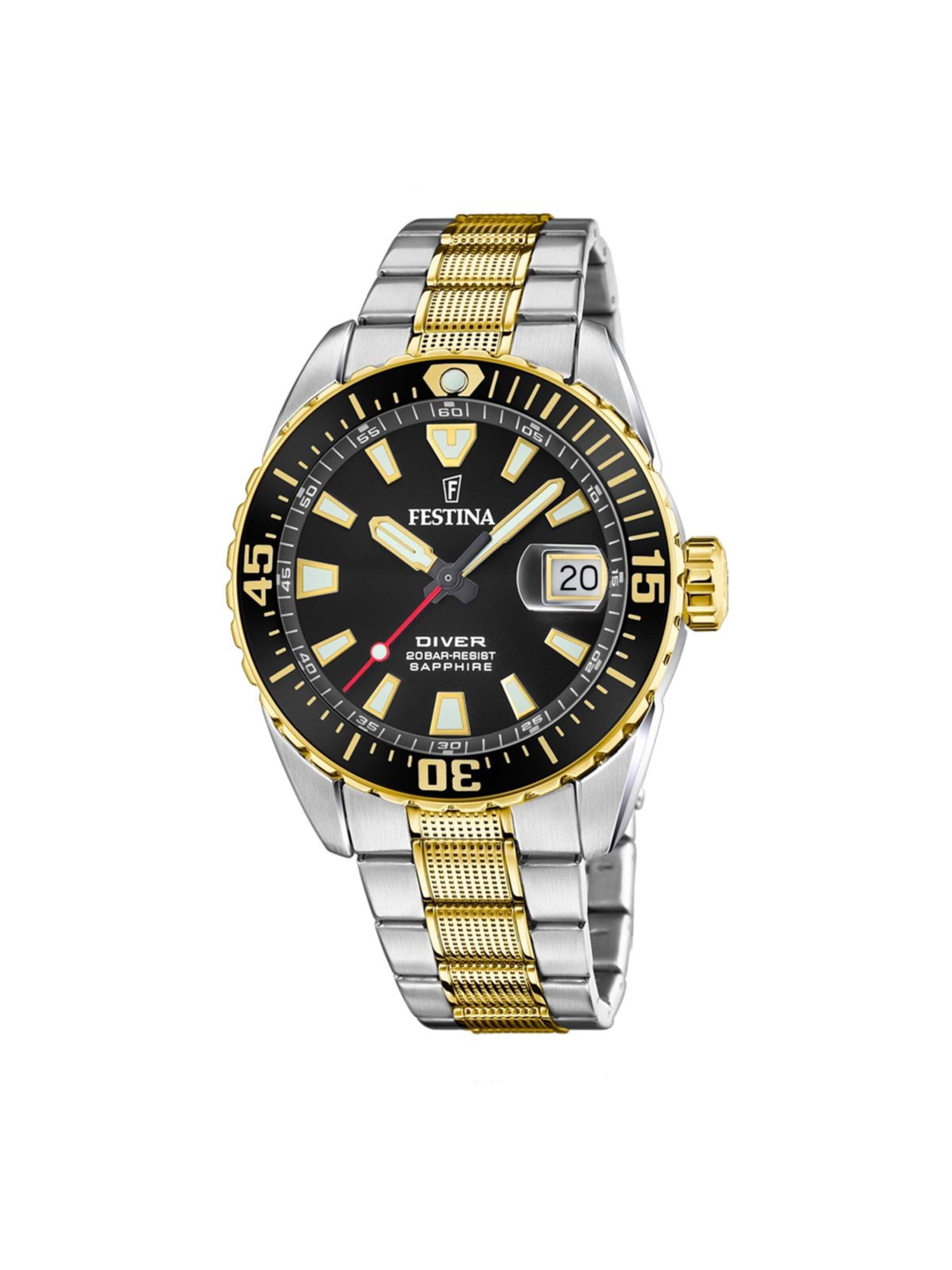 Montre à affichage analogique 'Festina - Watch The Originals Diver - Quartz watch movement - Watch case width: 41 mm' FESTINA en noir : devant