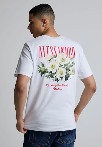 Maglietta 'Pentolo' di Alessandro Zavetti in bianco: frontale