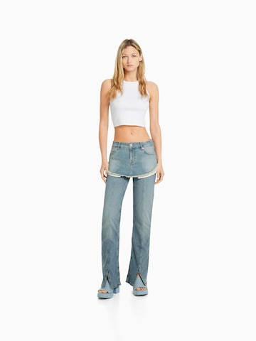 Bershka Bootcut Kavbojke | modra barva