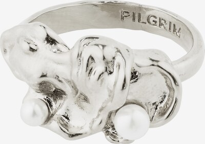 Pilgrim Ring i sølv / perlehvid, Produktvisning