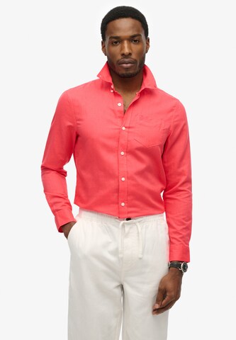 Superdry Regular fit Button Up Shirt in Pink: front