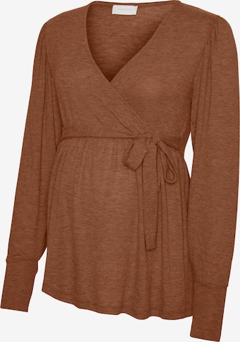 T-shirt MAMALICIOUS en marron : devant