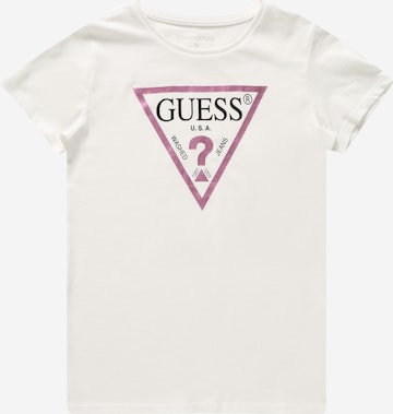 T-Shirt GUESS en blanc : devant