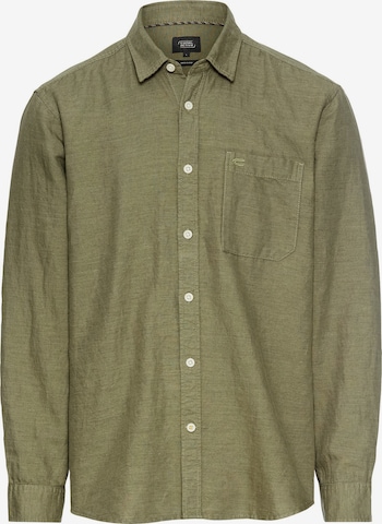CAMEL ACTIVE Regular Fit Langarm-Leinenhemd in Grün: Vorderseite