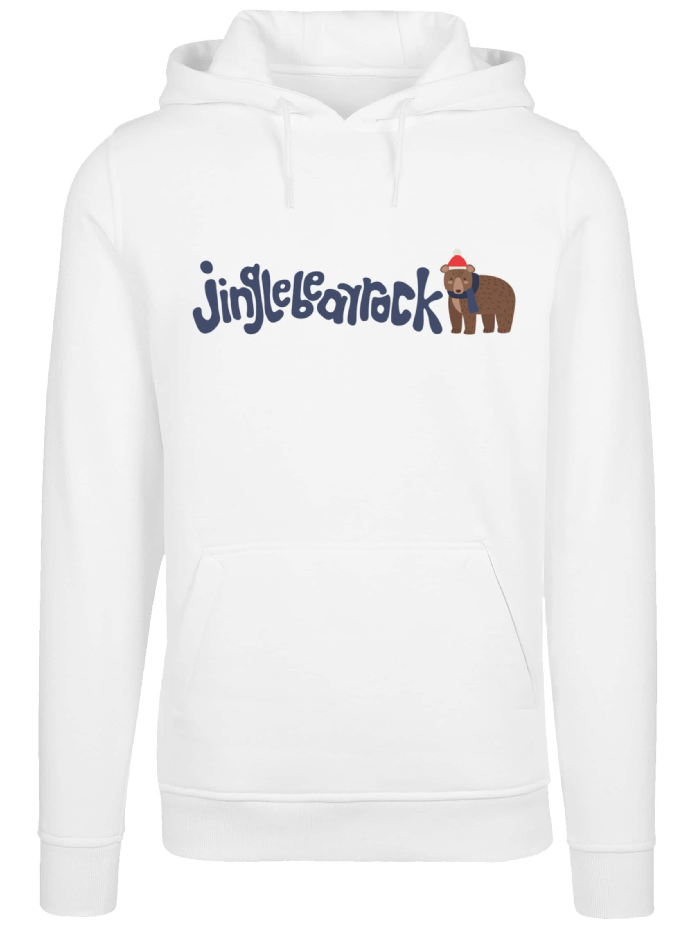 F4NT4STIC Sweatshirt 'Christmas Jingle Bear Rock' in Wit: voorkant