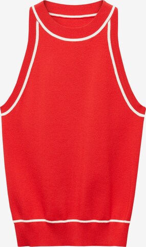 MANGO Knitted Top 'PIPING' in Red: front