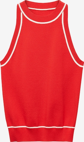 MANGO Knitted Top 'PIPING' in Red: front