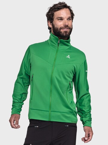 Schöffel Athletic fleece jacket 'Blaueis' in Green: front