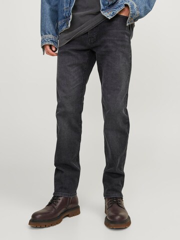 JACK & JONES Slimfit Jeans 'Mike' in Zwart: voorkant