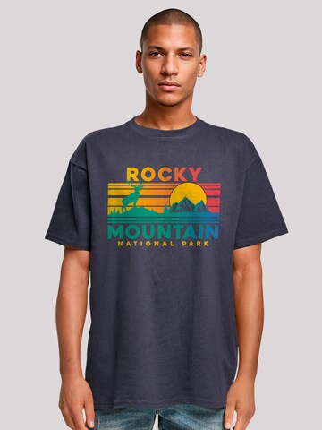 T-Shirt 'US National Parks Rocky Mountain Sunset' F4NT4STIC en bleu : devant