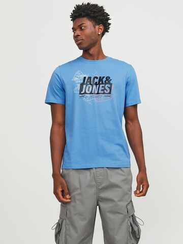 JACK & JONES Shirt 'MAP' in Blue: front