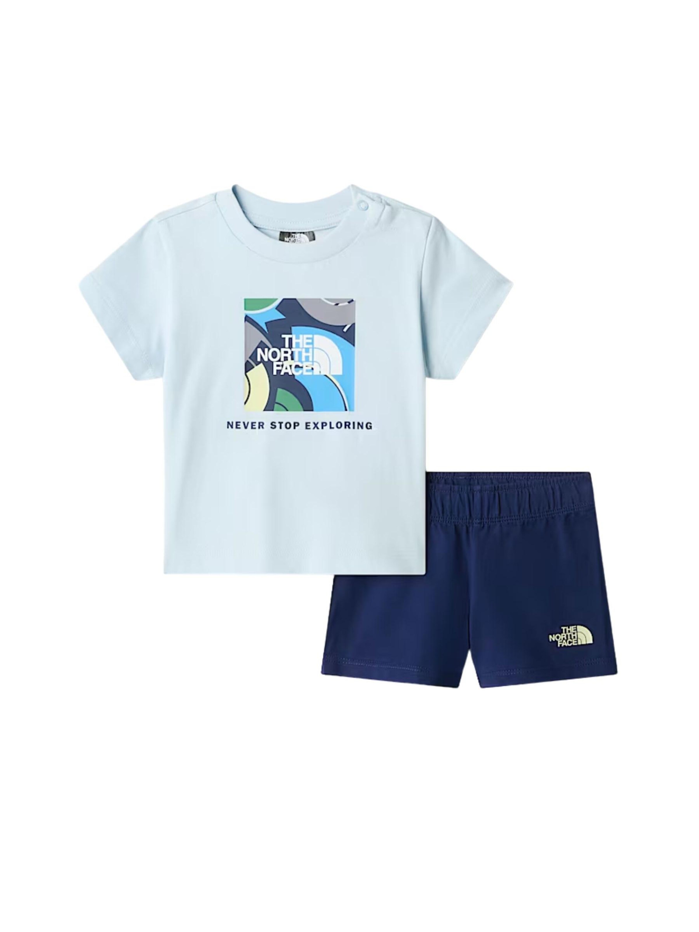 Set 'THE NORTH FACE kids BABY BOX NSE PLAY SET T-SHIRT' di THE NORTH FACE in blu: frontale