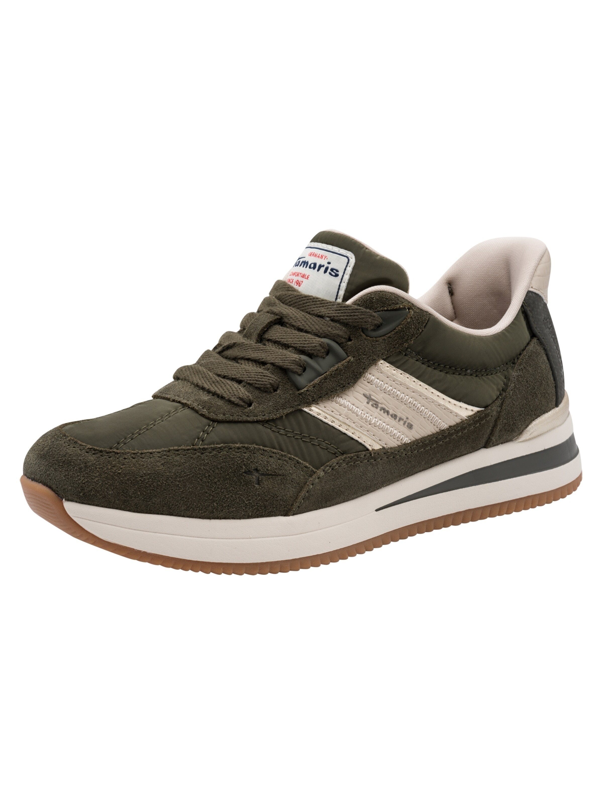 Tamaris Sneakers laag in Groen: voorkant