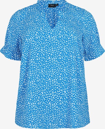 Zizzi Blouse 'EANNI' in Blauw: voorkant