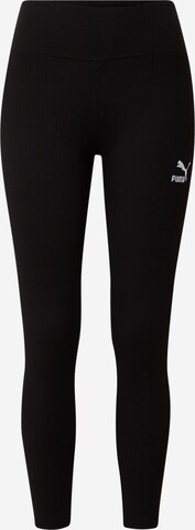 PUMA Skinny Sportbroek 'Classics' in Zwart: voorkant