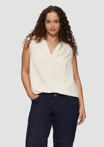 QS Blouse in Beige: voorkant
