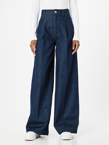 TOMMY HILFIGER Wide leg Pleat-front jeans in Blue: front