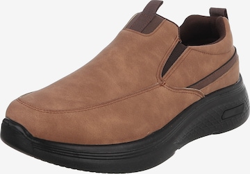 CoolWalk Slip-Ons in Brown: front