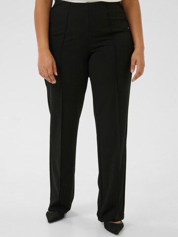 KAFFE CURVE Regular Pantalon 'KCAthena' in Zwart: voorkant