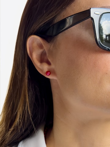 Boucles d'oreilles 'PASSY' Ateliers Saint Germain en rouge
