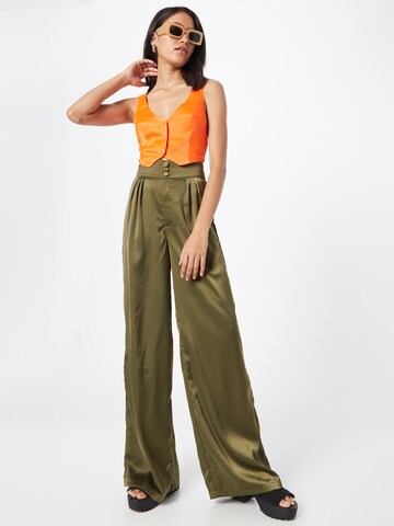 Wide Leg Pantalon à pince Nasty Gal en vert