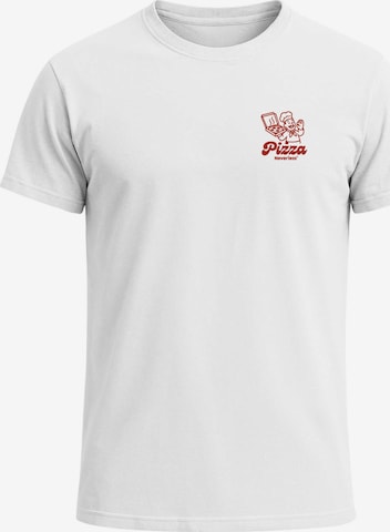 Neverless Shirt 'Pizza Lovers Club' in White: front