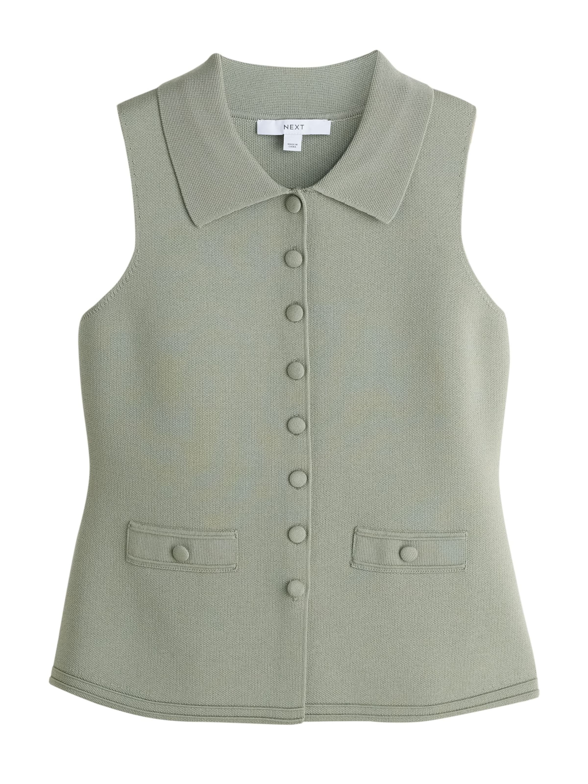 Next Kötött mellény - zöld: elől