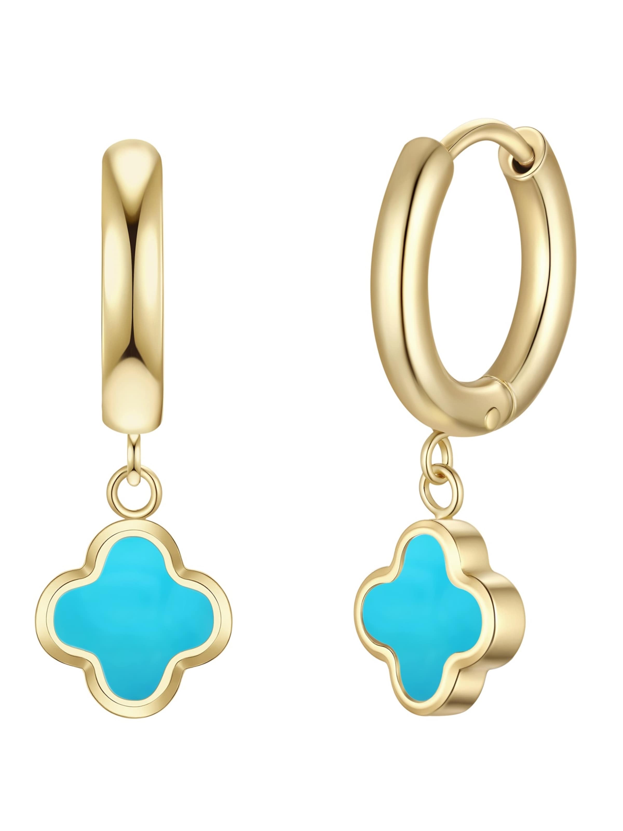 Glanzstücke München Earrings in Aqua / yellow gold, Item view