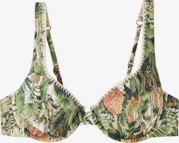 CALZEDONIA Push-up Bikini Top in Green: front