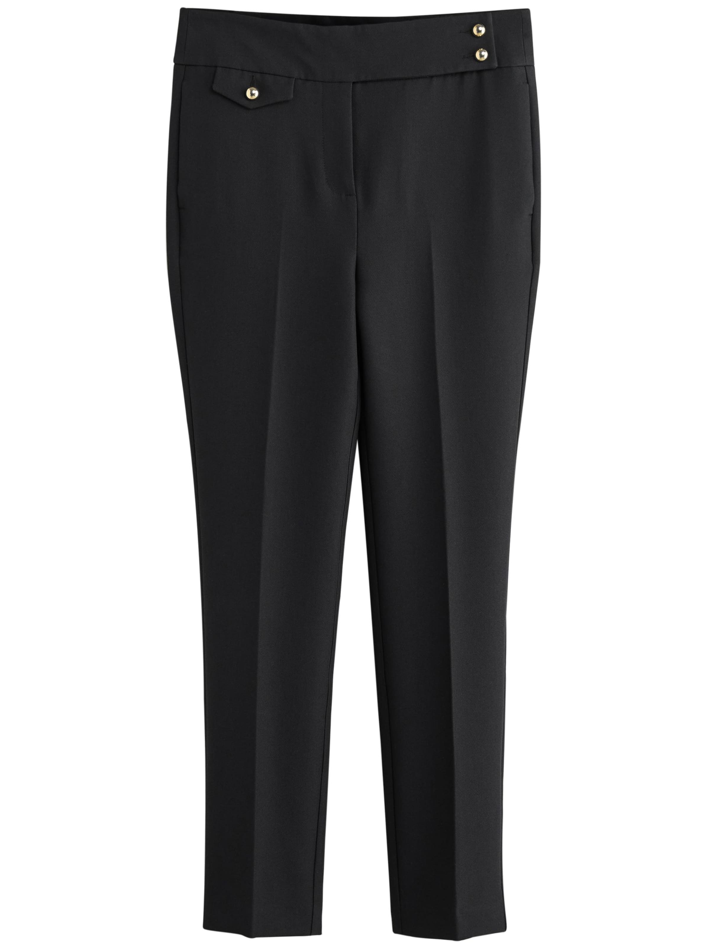 Next Слим фит Панталон с ръб в черно: отпред