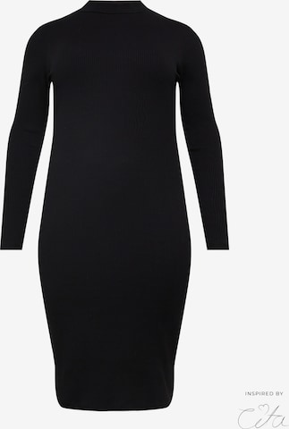 Guido Maria Kretschmer Curvy فستان 'May' بلون أسود: الأمام
