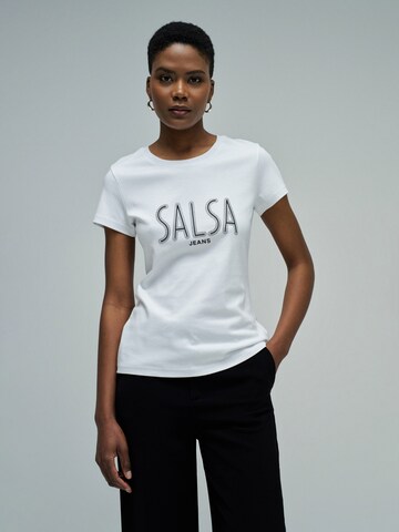 T-shirt Salsa Jeans en blanc : devant
