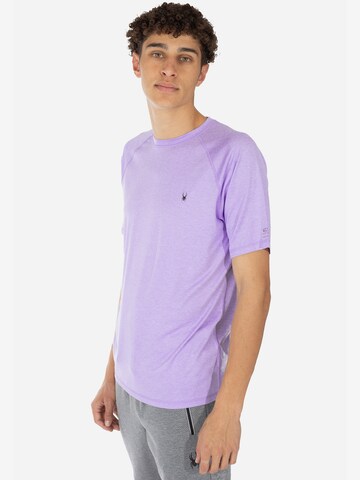 T-Shirt fonctionnel Spyder en violet : devant