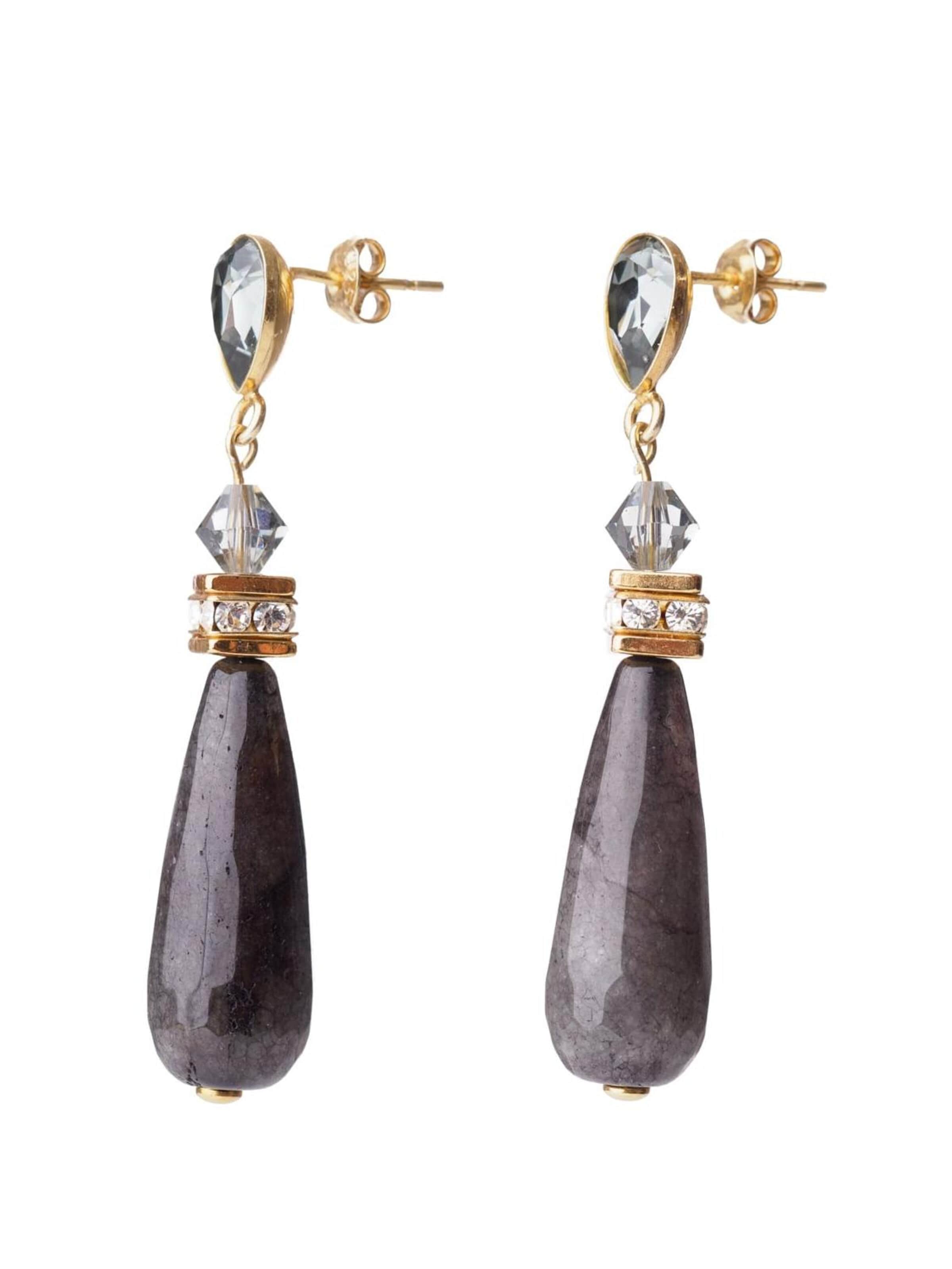 THE GEM STORIES JEWELRY Σκουλαρίκια 'Midnight Lumière Drop Earrings' σε μαύρο