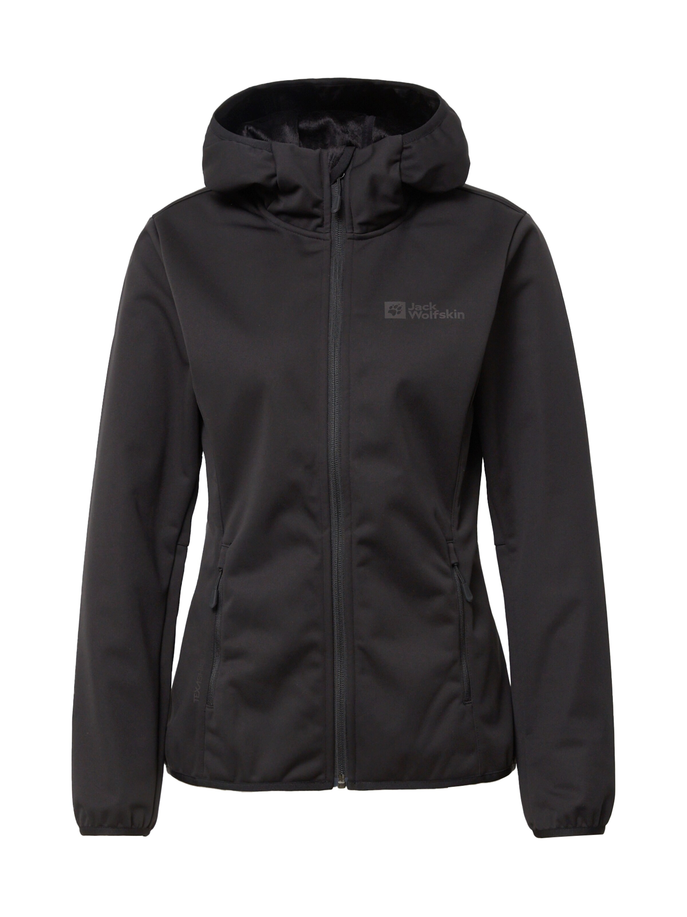 JACK WOLFSKIN Outdoor jacket 'Windhain' in Black: front
