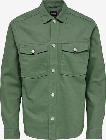 Only & Sons Regular fit Button Up Shirt 'Tron' in Green: front