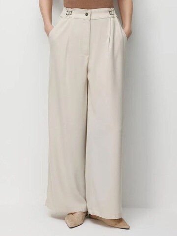 Wide Leg Pantalon à pince MixRay en beige : devant