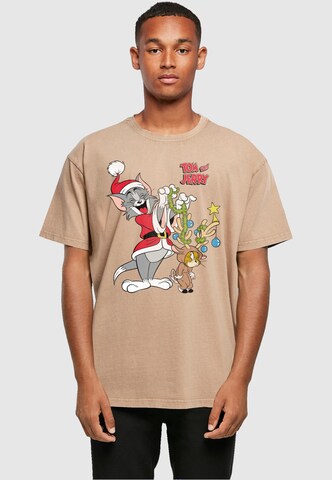 ABSOLUTE CULT T-Shirt 'Tom And Jerry - Reindeer' in Beige: predná strana
