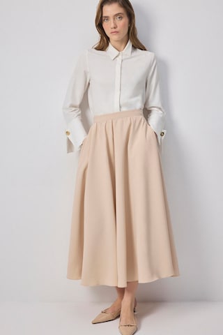 Touche Prive Rok in Beige: voorkant