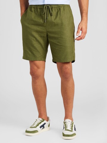 BURTON MENSWEAR LONDON Regular Trousers in Green: front